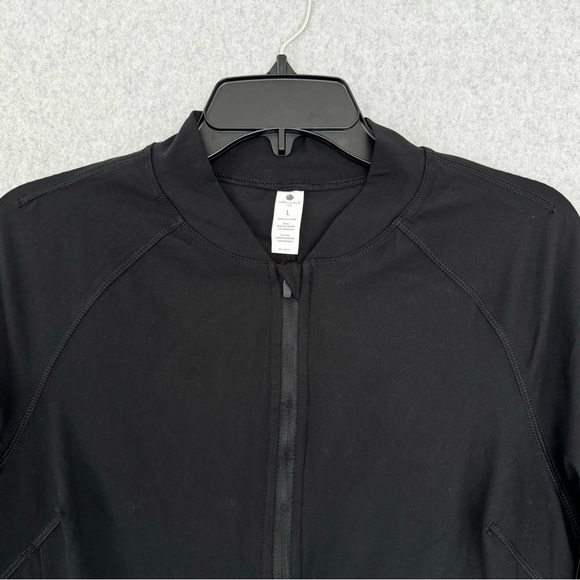Yogalicious Lux Jacket Womens Large Black Full Zip Yoga Athletic Thumb Holes - Picture 2 of 16